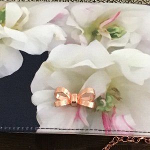 Ted Baker Navy and Rose Gold Evening Bag